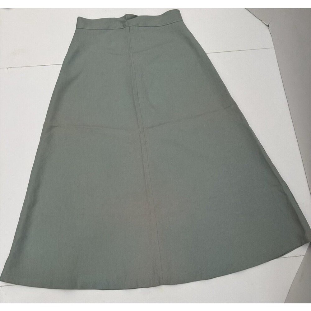 Vintage Light Sage Green Twill Flared, Umbrella Skirt High waist Size 2